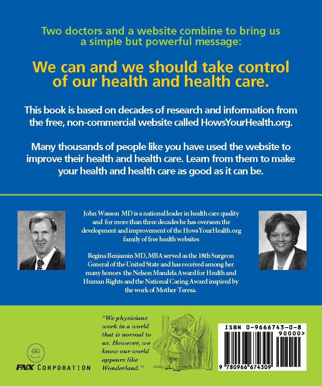 back cover of book